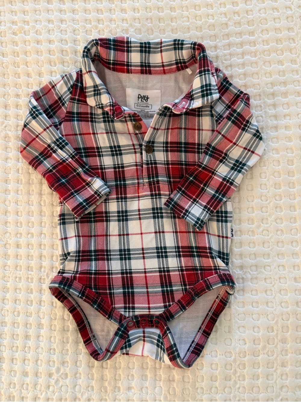 Little Sleepies Christmas Plaid Onesie